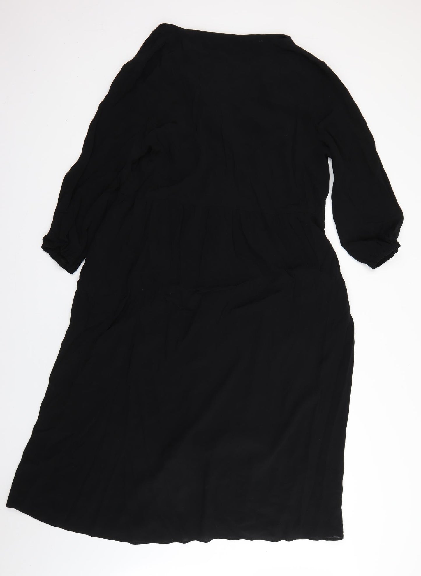 &et Womens Black  Viscose A-Line  Size 18  V-Neck