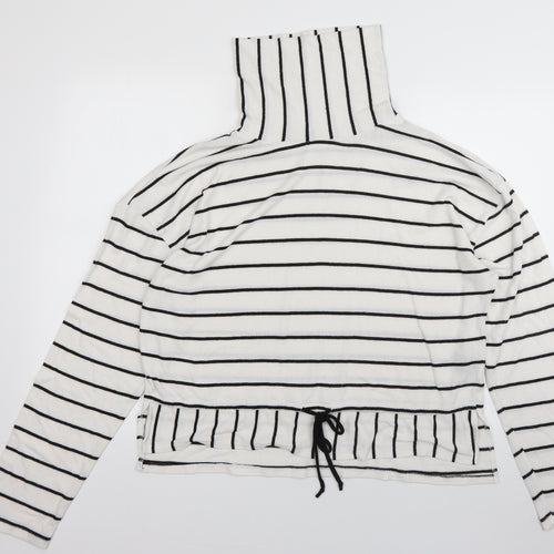 COIN 1804 Mens Multicoloured Roll Neck Striped Rayon Pullover Jumper Size XL