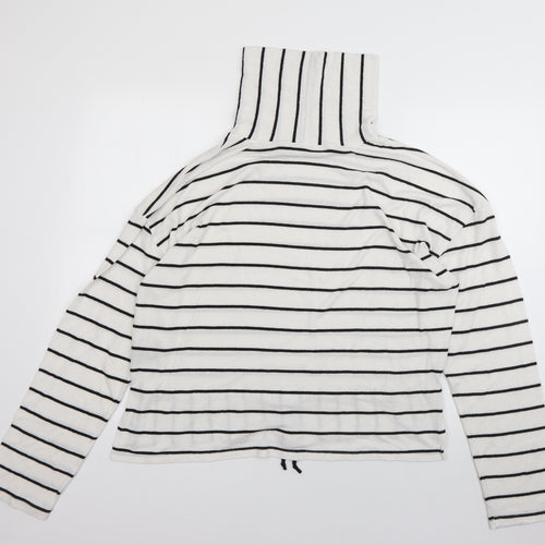 COIN 1804 Mens Multicoloured Roll Neck Striped Rayon Pullover Jumper Size XL