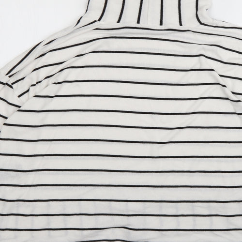 COIN 1804 Mens Multicoloured Roll Neck Striped Rayon Pullover Jumper Size XL