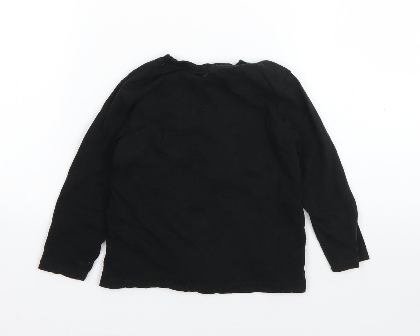 Batman Boys Black  Cotton Basic T-Shirt Size 4 Years Round Neck