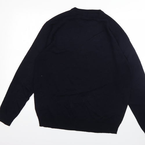 Pierre Cardin Mens Blue Round Neck  Acrylic Pullover Jumper Size M