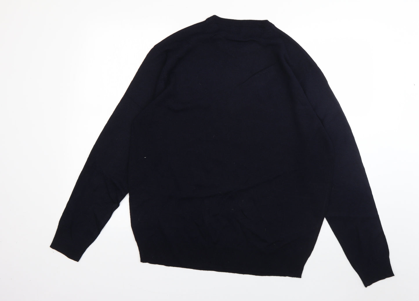 Pierre Cardin Mens Blue Round Neck  Acrylic Pullover Jumper Size M