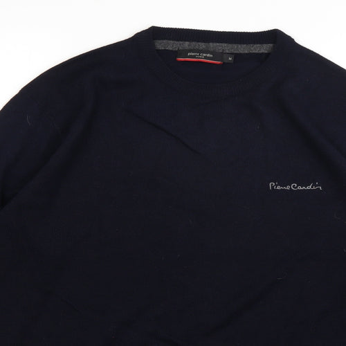 Pierre Cardin Mens Blue Round Neck  Acrylic Pullover Jumper Size M
