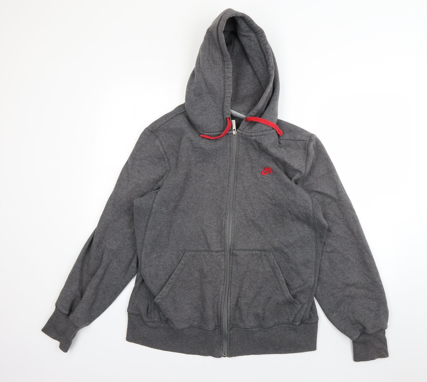 Nike Mens Grey  Cotton Full Zip Hoodie Size L