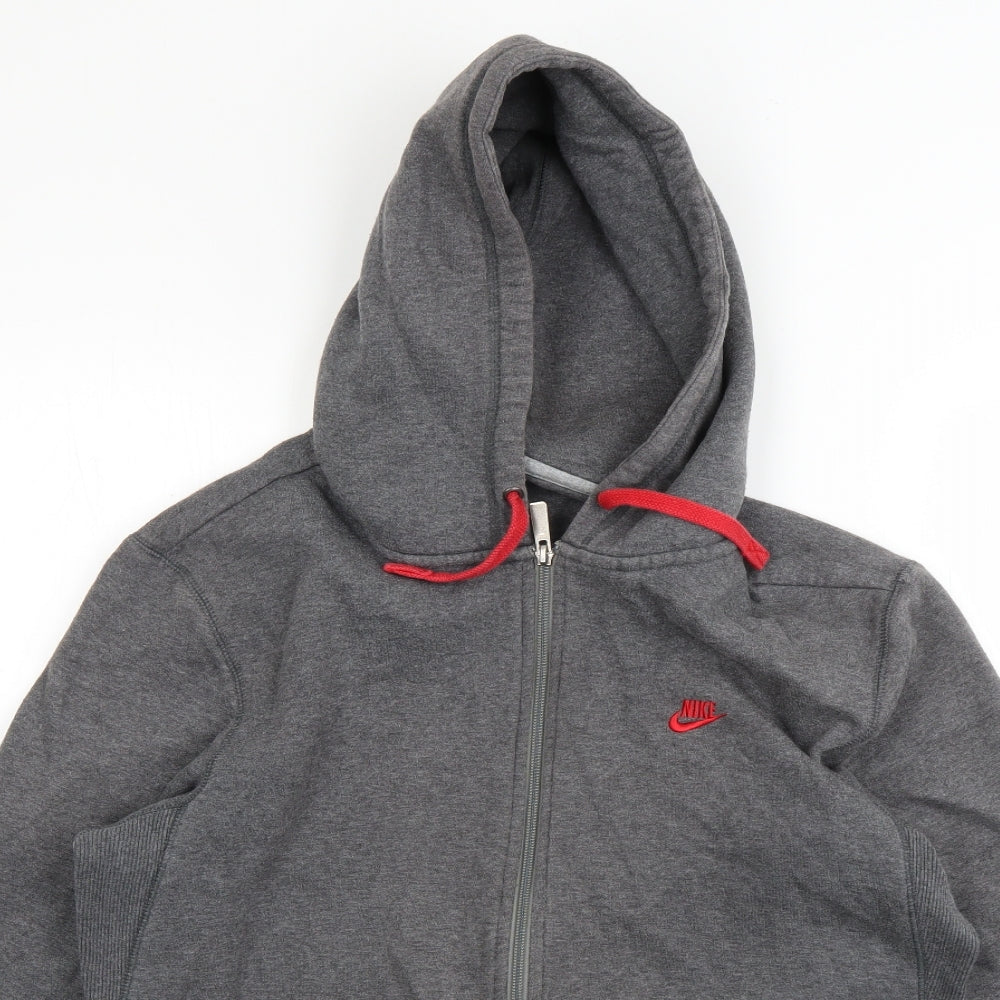 Nike Mens Grey  Cotton Full Zip Hoodie Size L