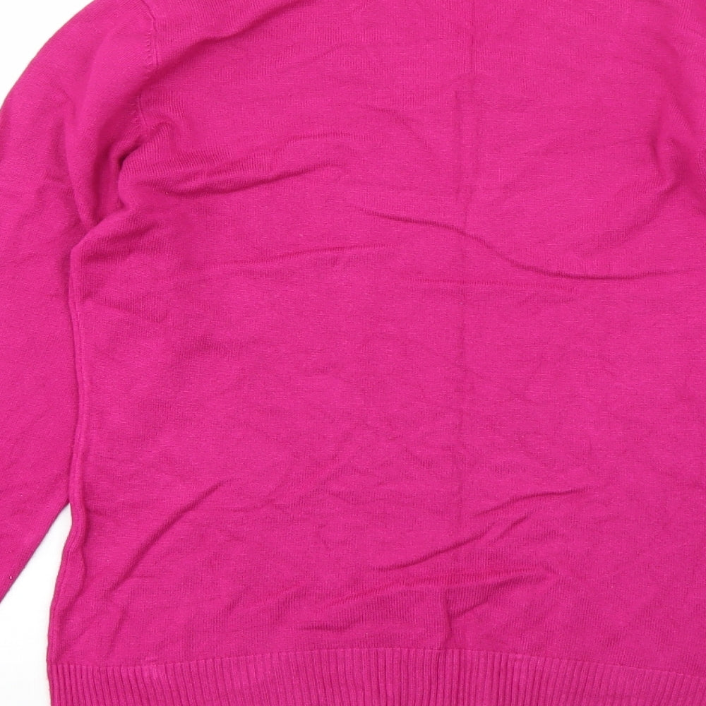 Casamia  Womens Pink V-Neck   Pullover Jumper Size S