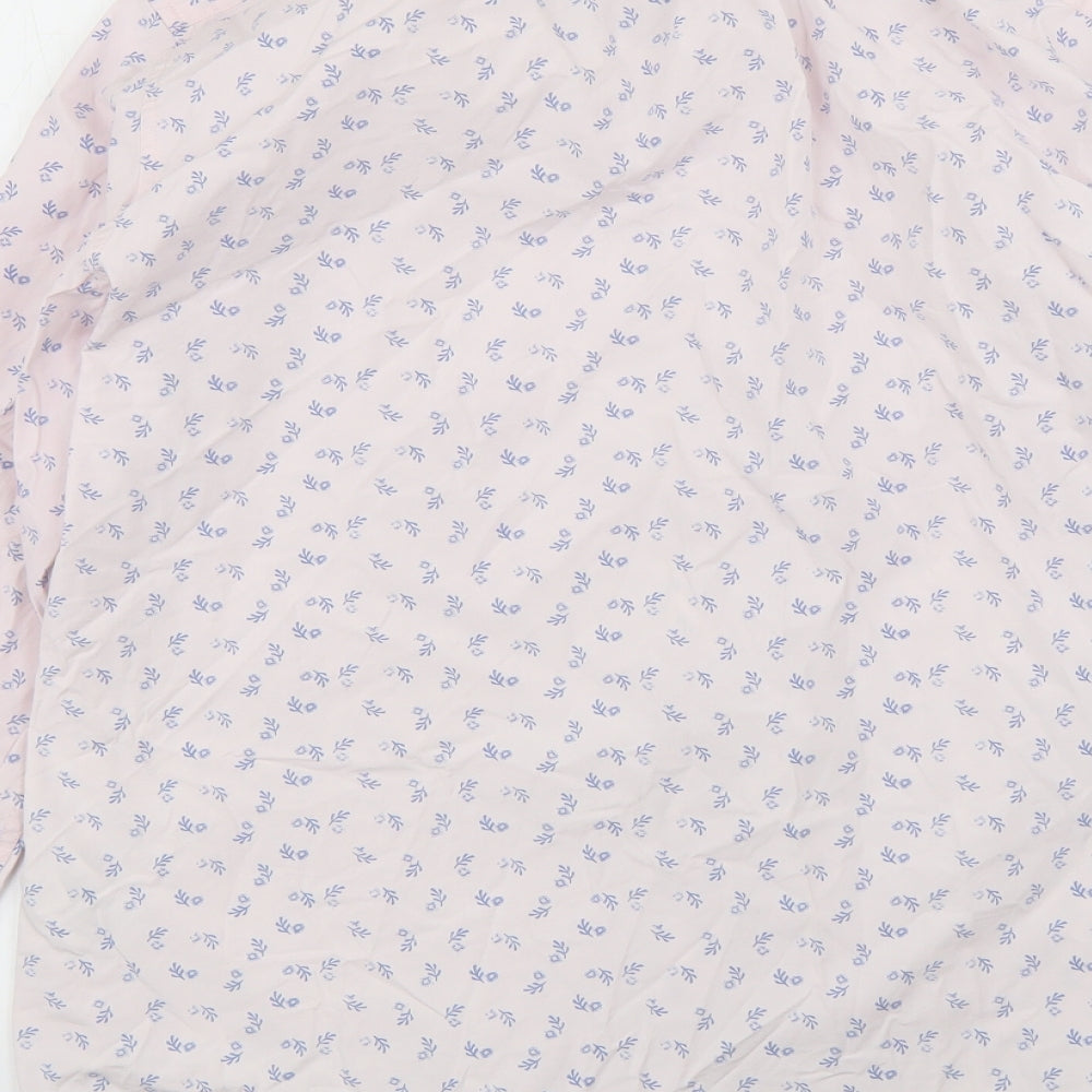 J .Crew Mens Pink Floral Cotton  Button-Up Size L Collared