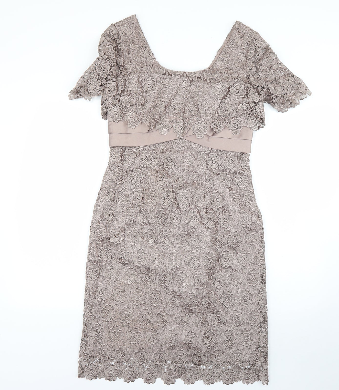 Kaliko Womens Brown  Polyester Shift  Size 8  Round Neck