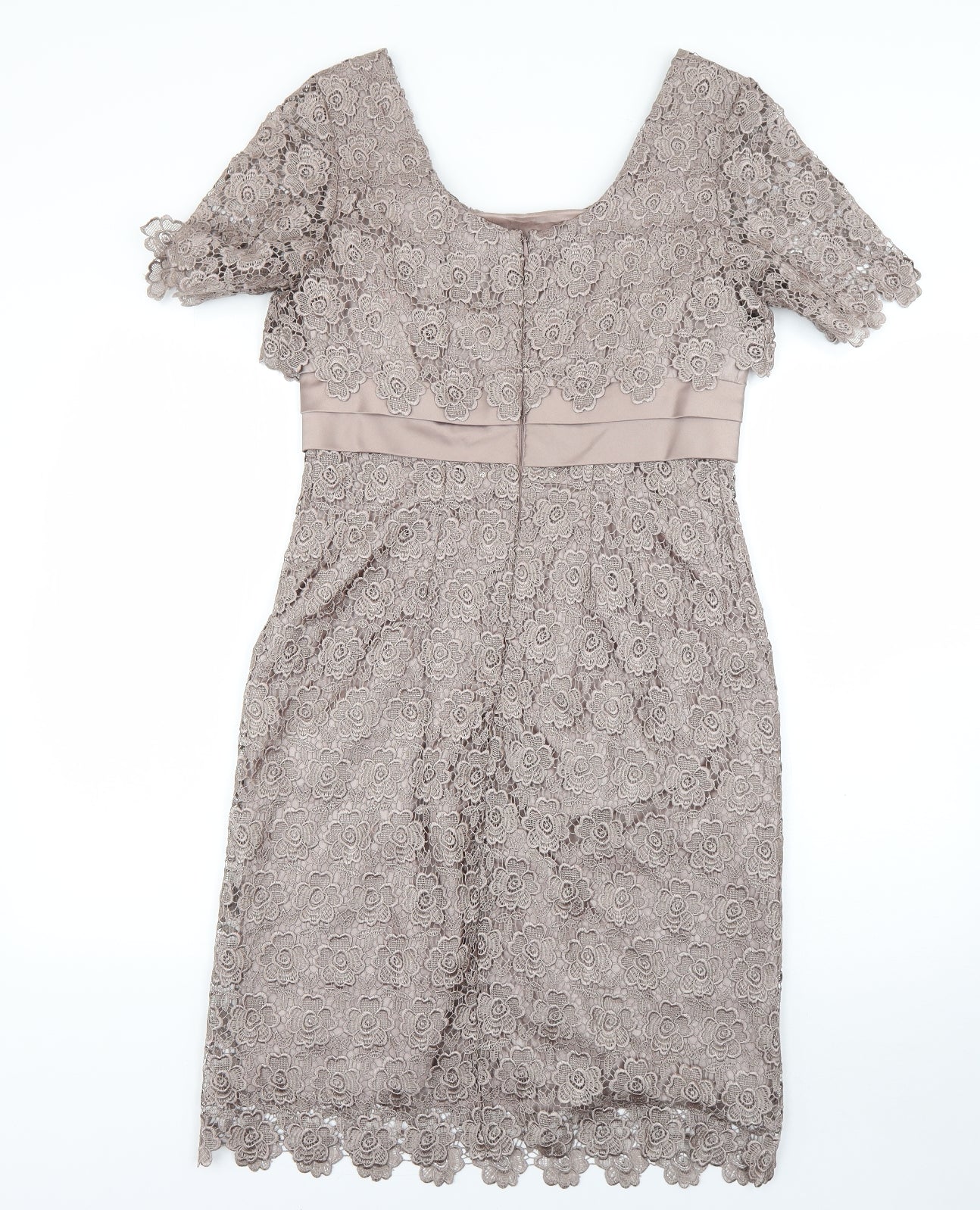 Kaliko Womens Brown  Polyester Shift  Size 8  Round Neck