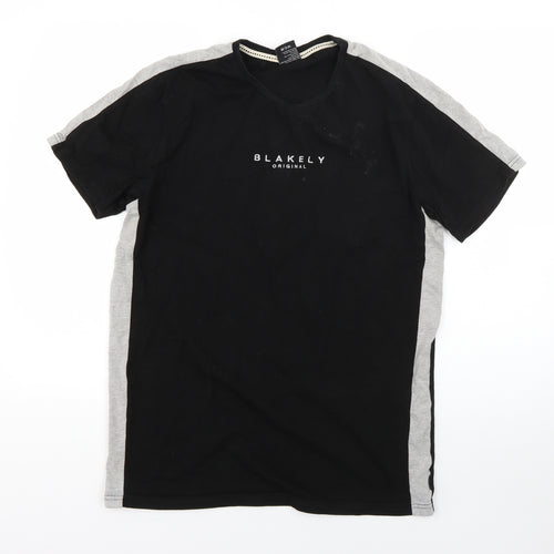 Blakely Mens Black  Cotton  T-Shirt Size M Round Neck