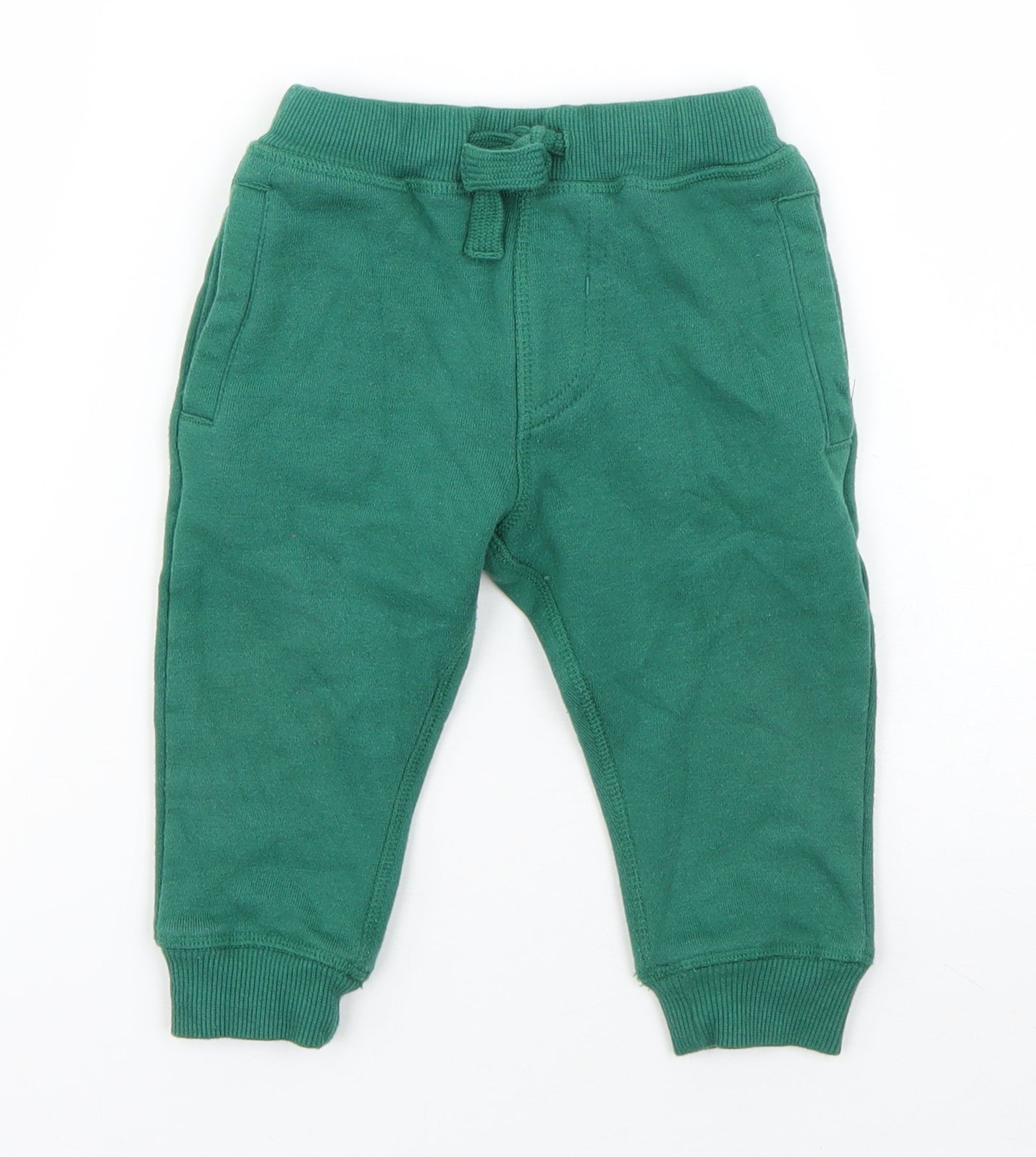 Very Boys Green  Cotton Sweatpants Trousers Size 12-18 Months