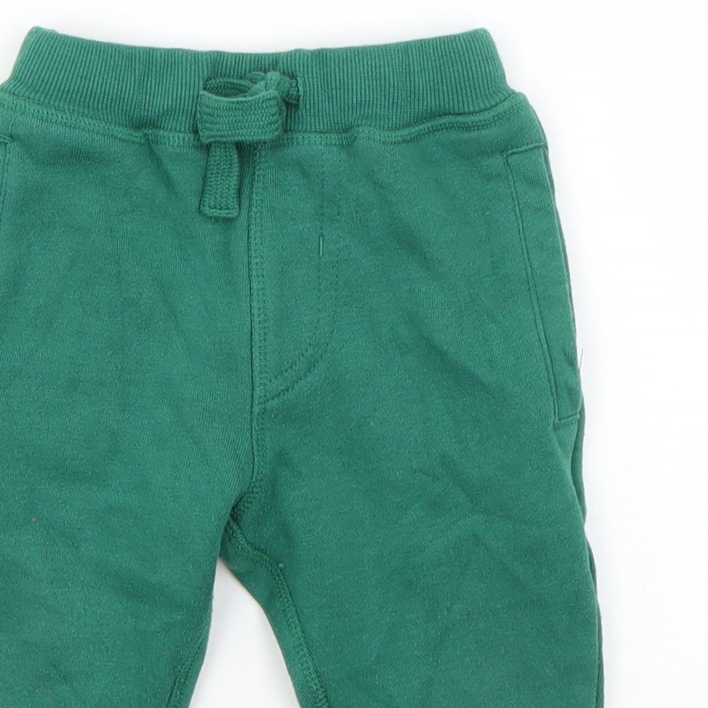 Very Boys Green  Cotton Sweatpants Trousers Size 12-18 Months