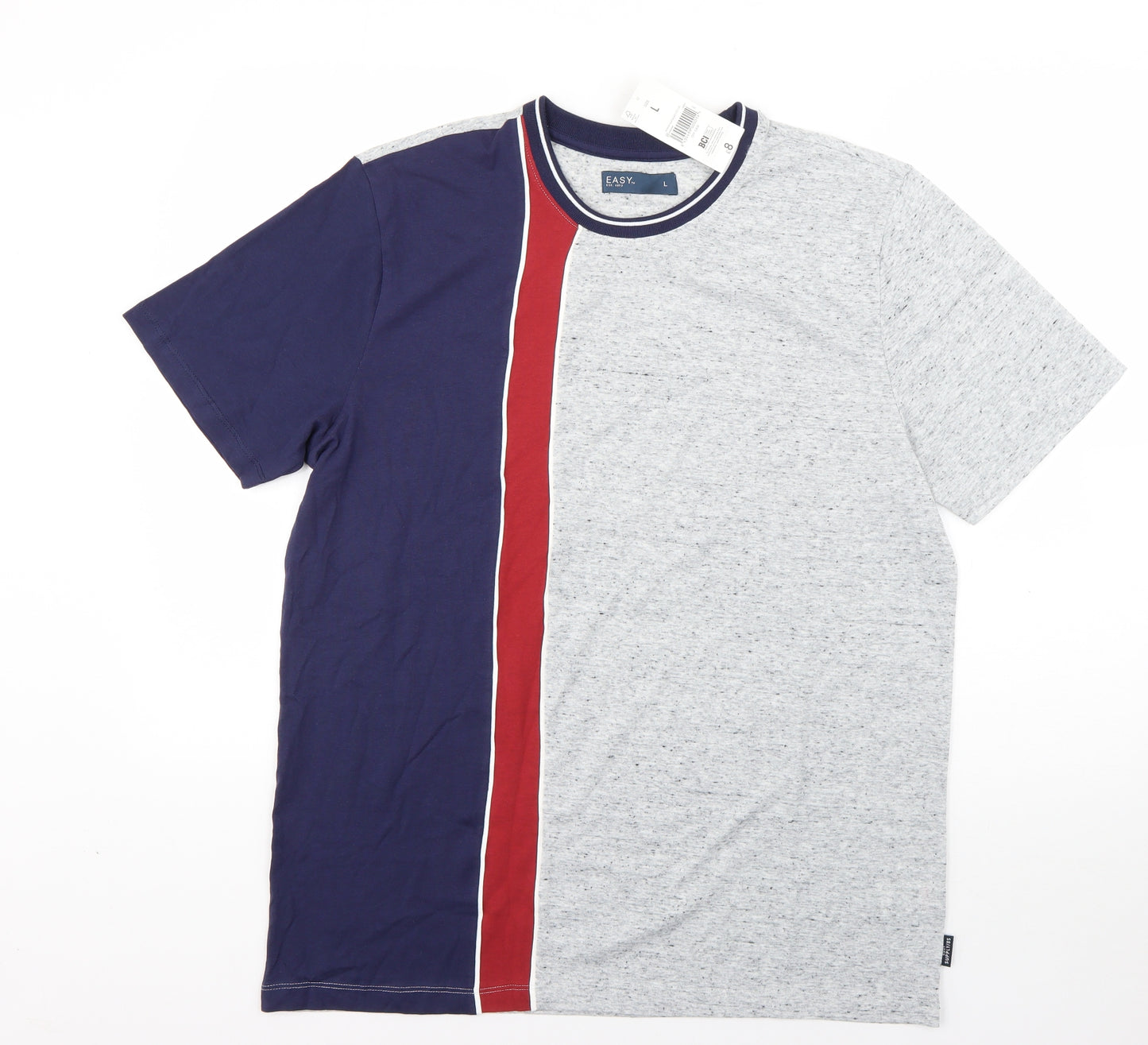 Easy Mens Multicoloured  Cotton  T-Shirt Size L Round Neck