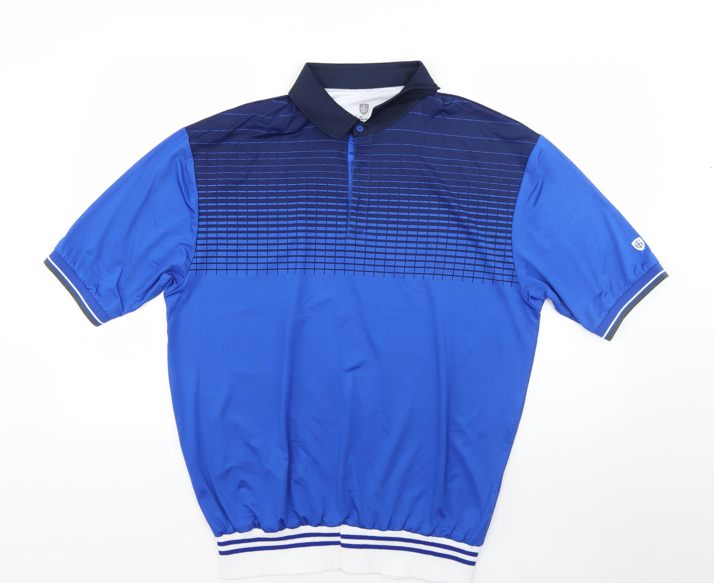 Island Green  Mens Blue Check   Polo Size XL Collared
