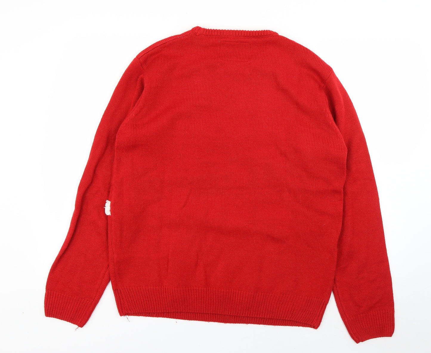Cedar Wood State Mens Red Round Neck  Acrylic Pullover Jumper Size L   - Christmas