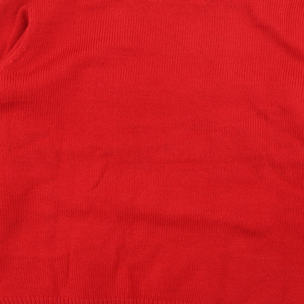 Cedar Wood State Mens Red Round Neck  Acrylic Pullover Jumper Size L   - Christmas
