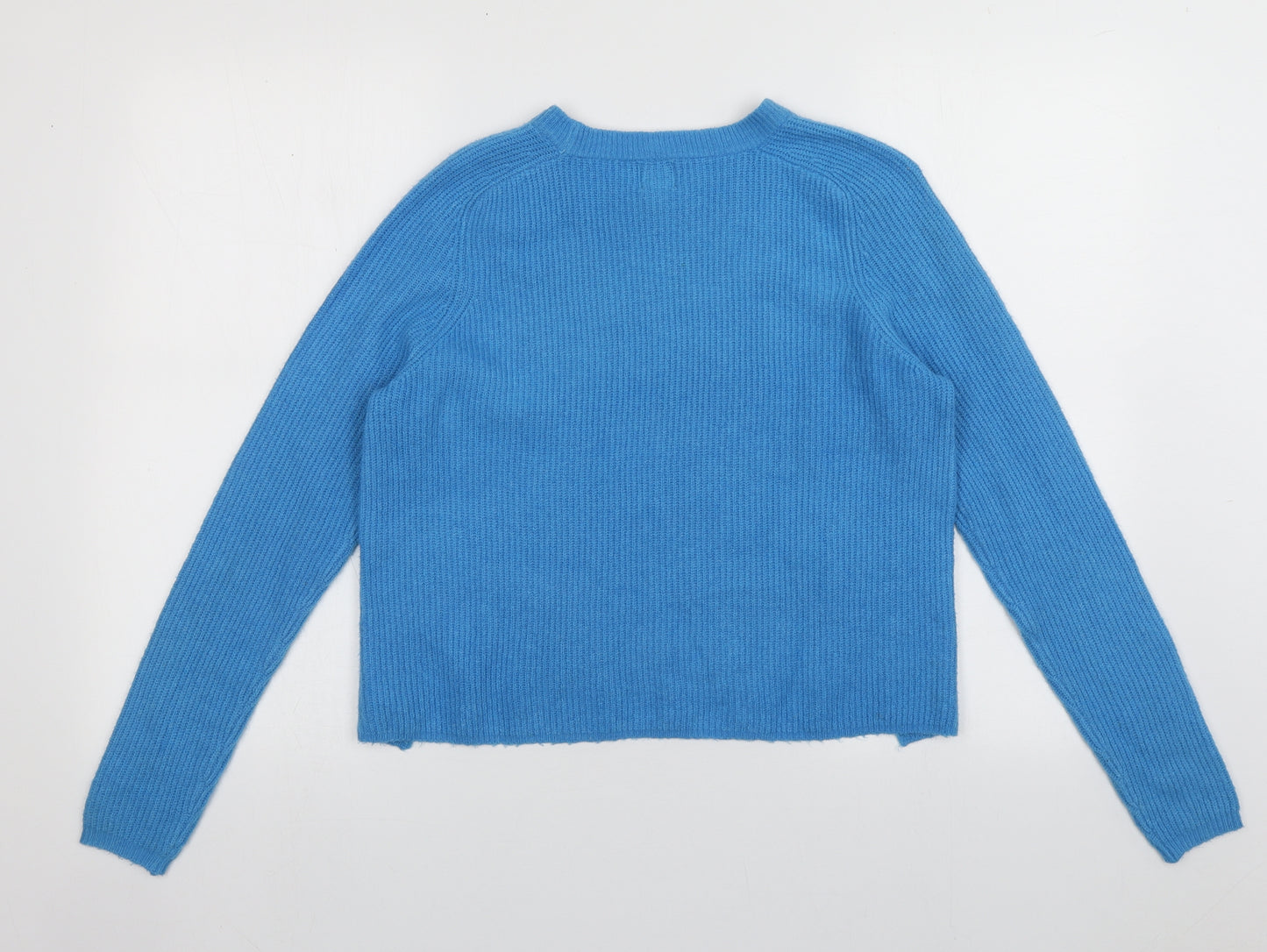 River Island Womens Blue Crew Neck  Acrylic Pullover Jumper Size 8