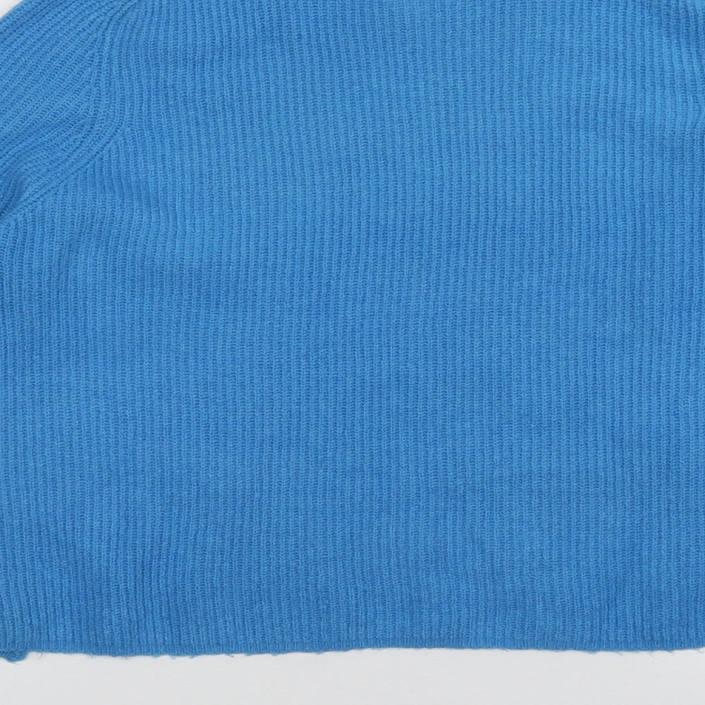 River Island Womens Blue Crew Neck  Acrylic Pullover Jumper Size 8