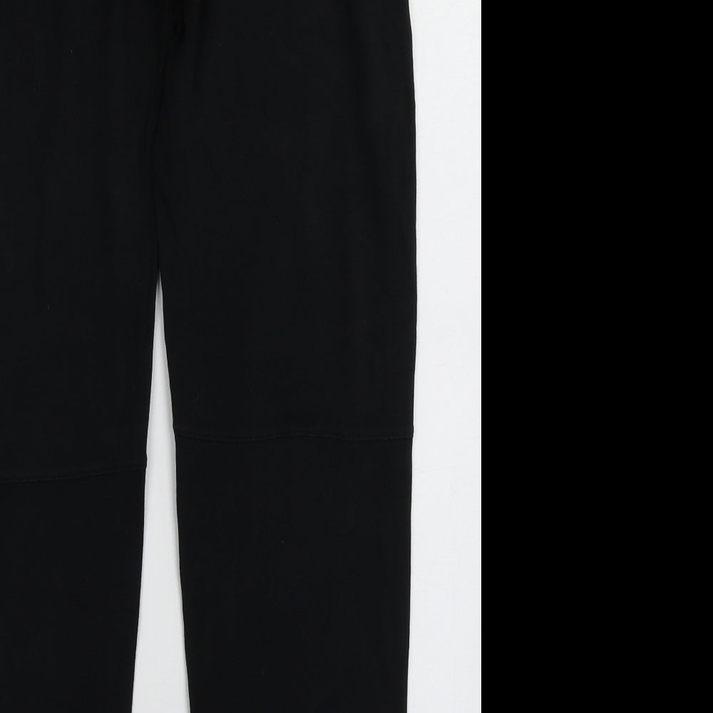 get fit Womens Black  Cotton Jogger Trousers Size S L28 in Regular Tie