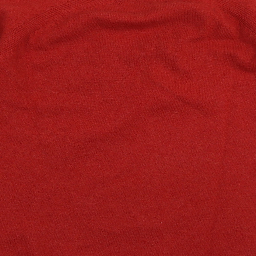 Marks and Spencer Womens Red V-Neck  Wool Pullover Jumper Size 10