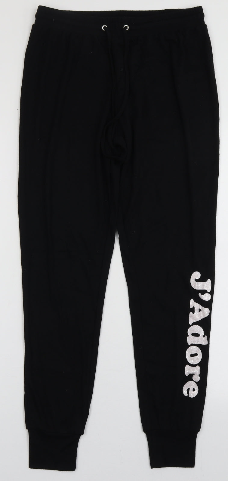 New Look Womens Black  Polyester  Pyjama Pants Size 10  Tie - J'adore