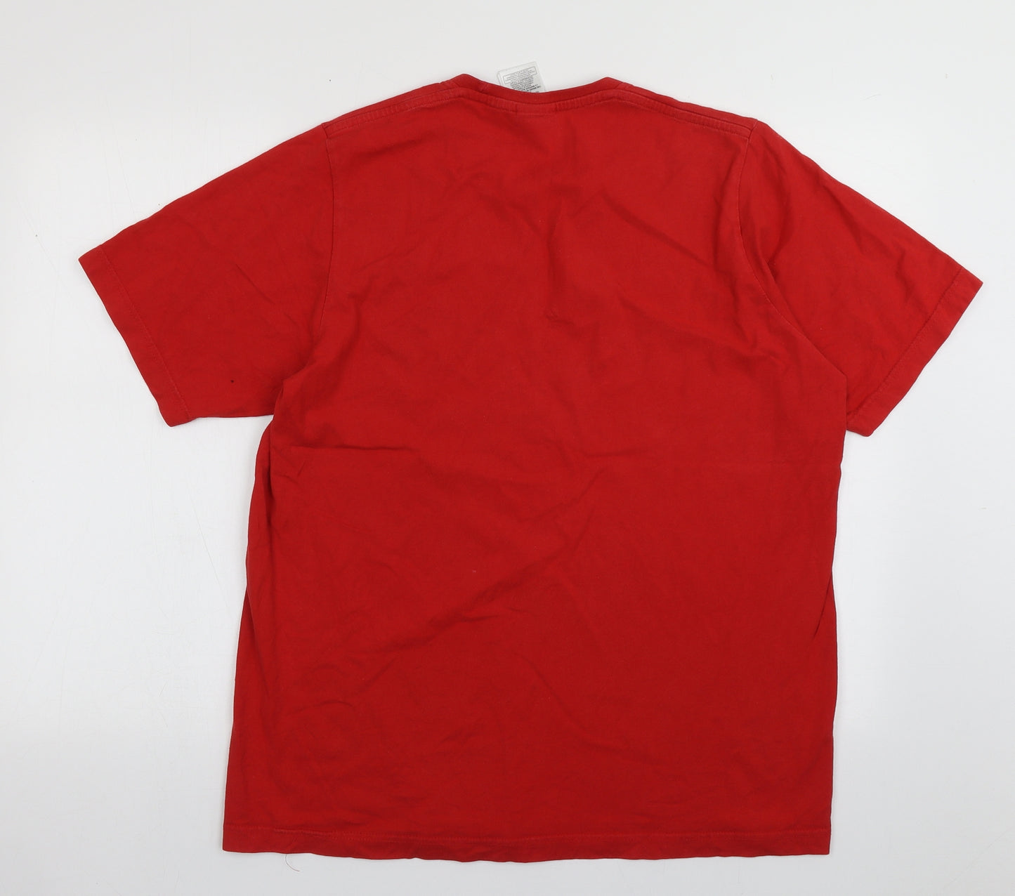 adidas Mens Red  Cotton  T-Shirt Size L Crew Neck