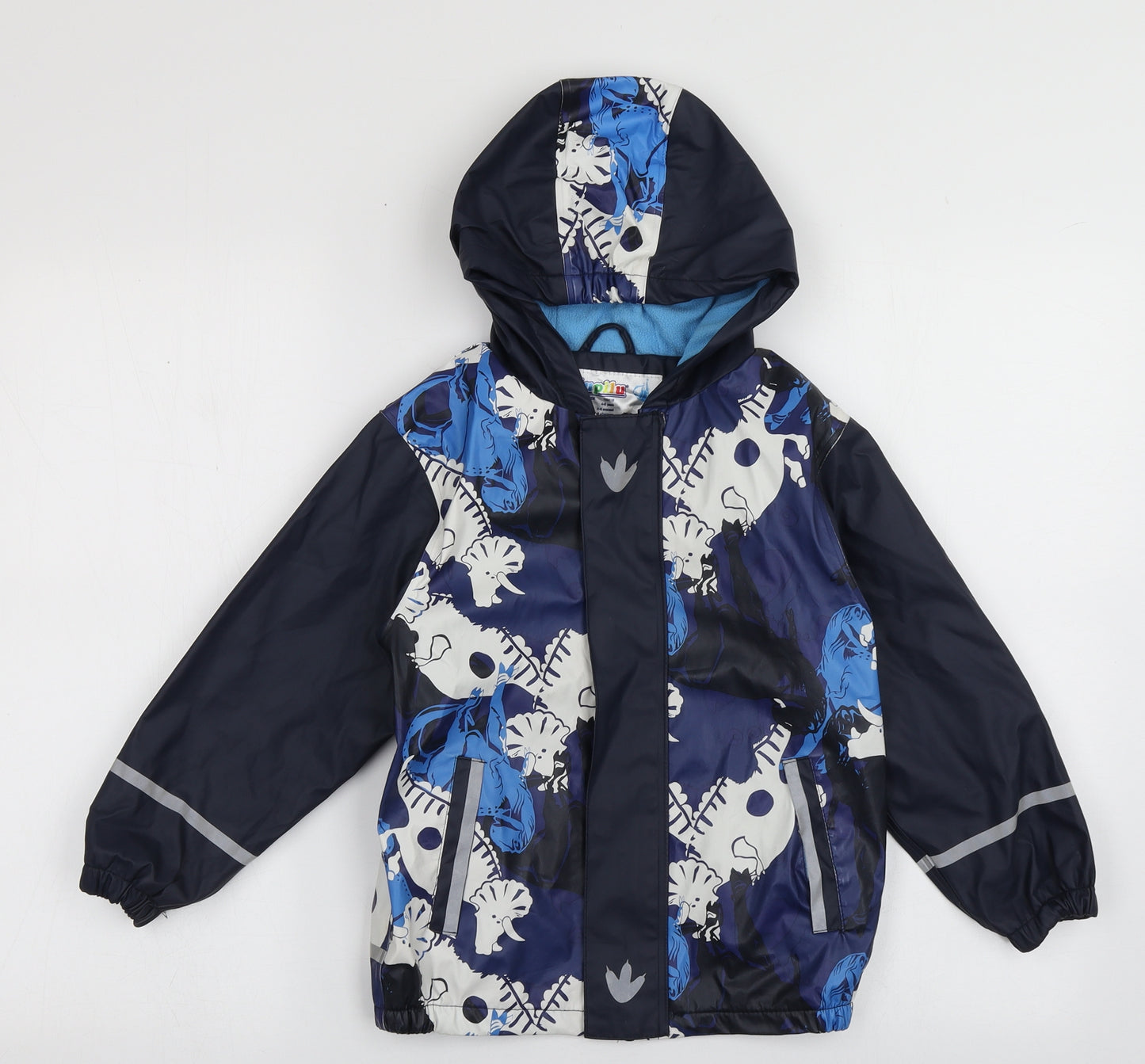 Lupilu Boys Blue Geometric  Rain Coat Coat Size 4-5 Years  Zip