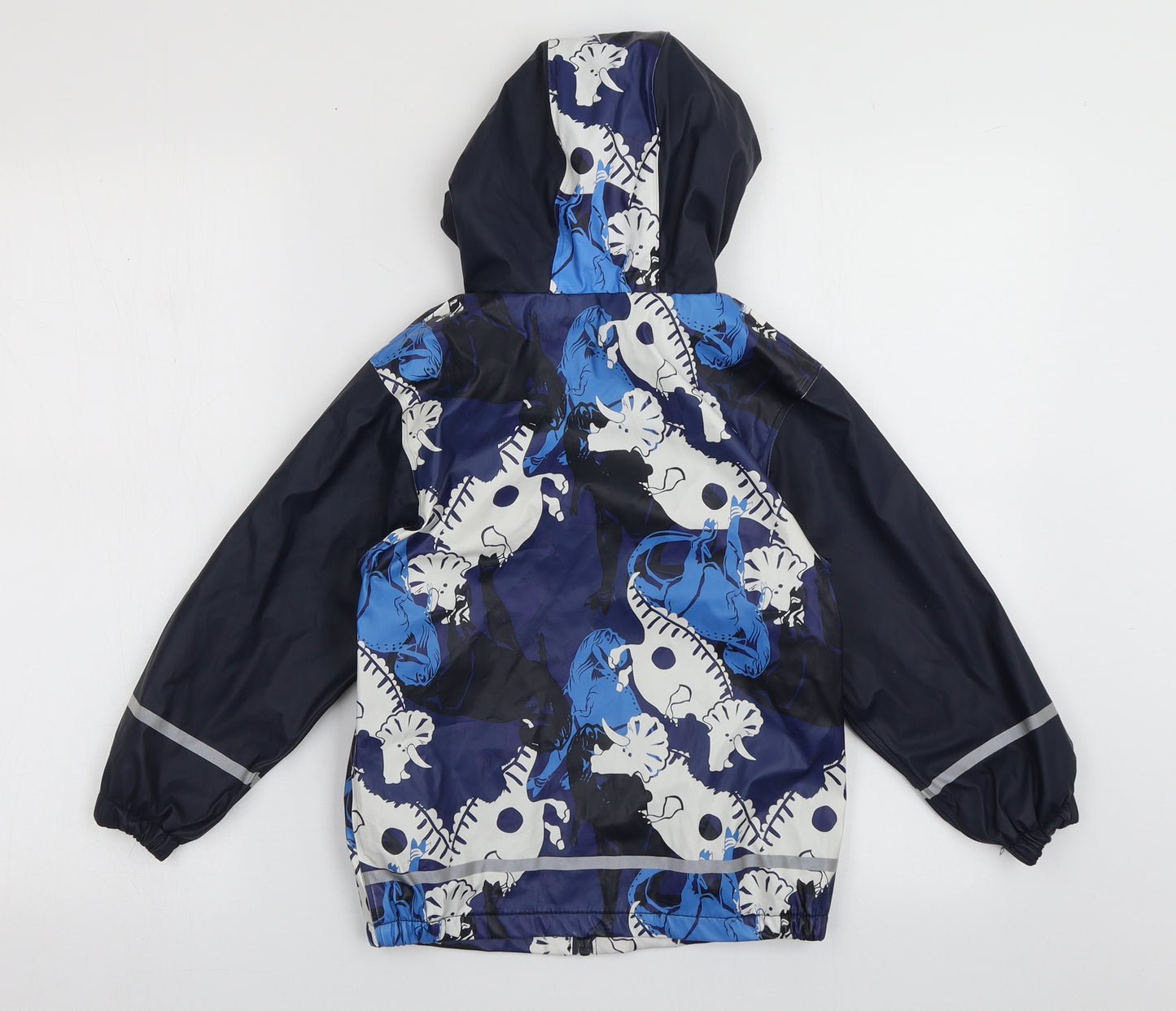 Lupilu Boys Blue Geometric  Rain Coat Coat Size 4-5 Years  Zip