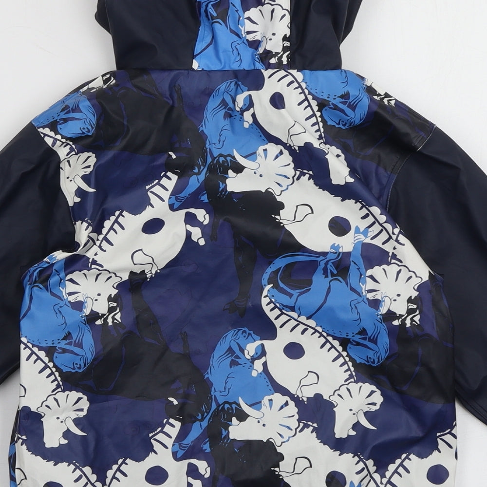 Lupilu Boys Blue Geometric  Rain Coat Coat Size 4-5 Years  Zip