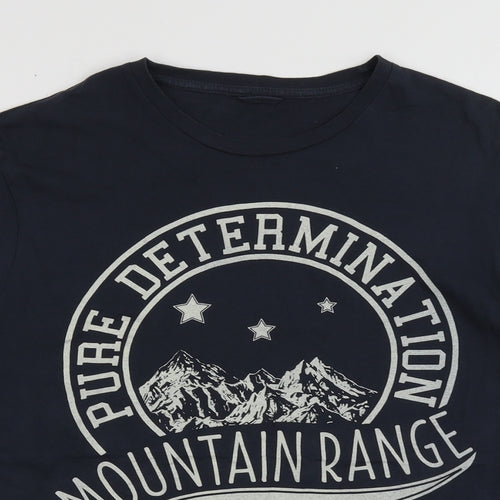 Burton Mens Blue  Cotton  T-Shirt Size L Crew Neck  - pure determination