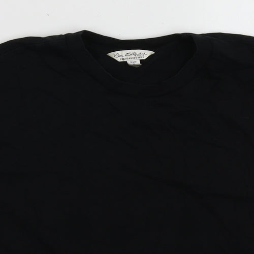 Miss Selfridge Womens Black  Cotton Cropped T-Shirt Size XS Collared