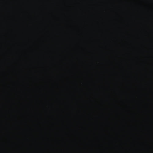 Miss Selfridge Womens Black  Cotton Cropped T-Shirt Size XS Collared