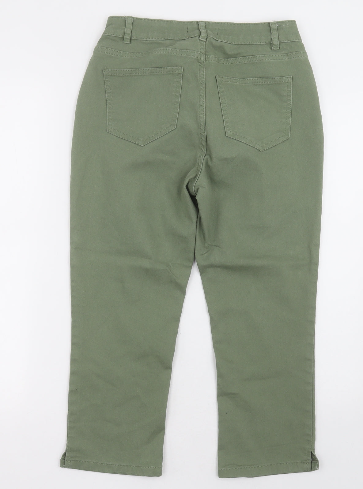 Dunnes Stores Womens Green  Cotton Cropped Jeans Size 10 L22 in Regular Button