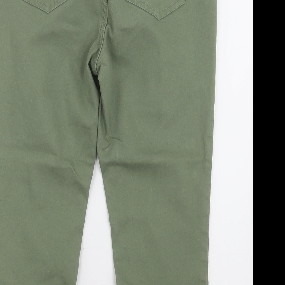 Dunnes Stores Womens Green  Cotton Cropped Jeans Size 10 L22 in Regular Button