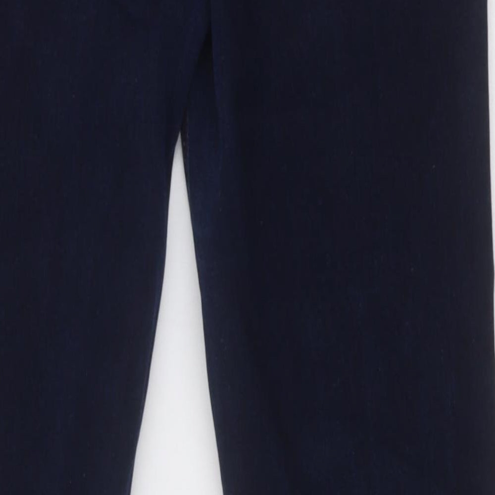 Marks and Spencer Womens Blue  Cotton Flared Jeans Size 16 L33 in Slim Button