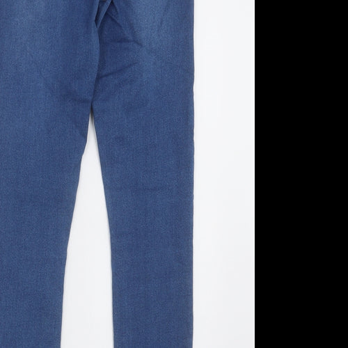 Matalan Womens Blue  Cotton Jegging Trousers Size 8 L30 in Regular