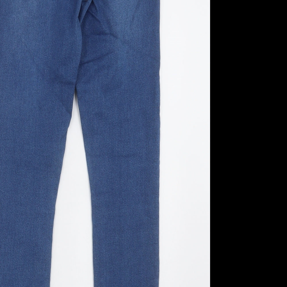 Matalan Womens Blue  Cotton Jegging Trousers Size 8 L30 in Regular