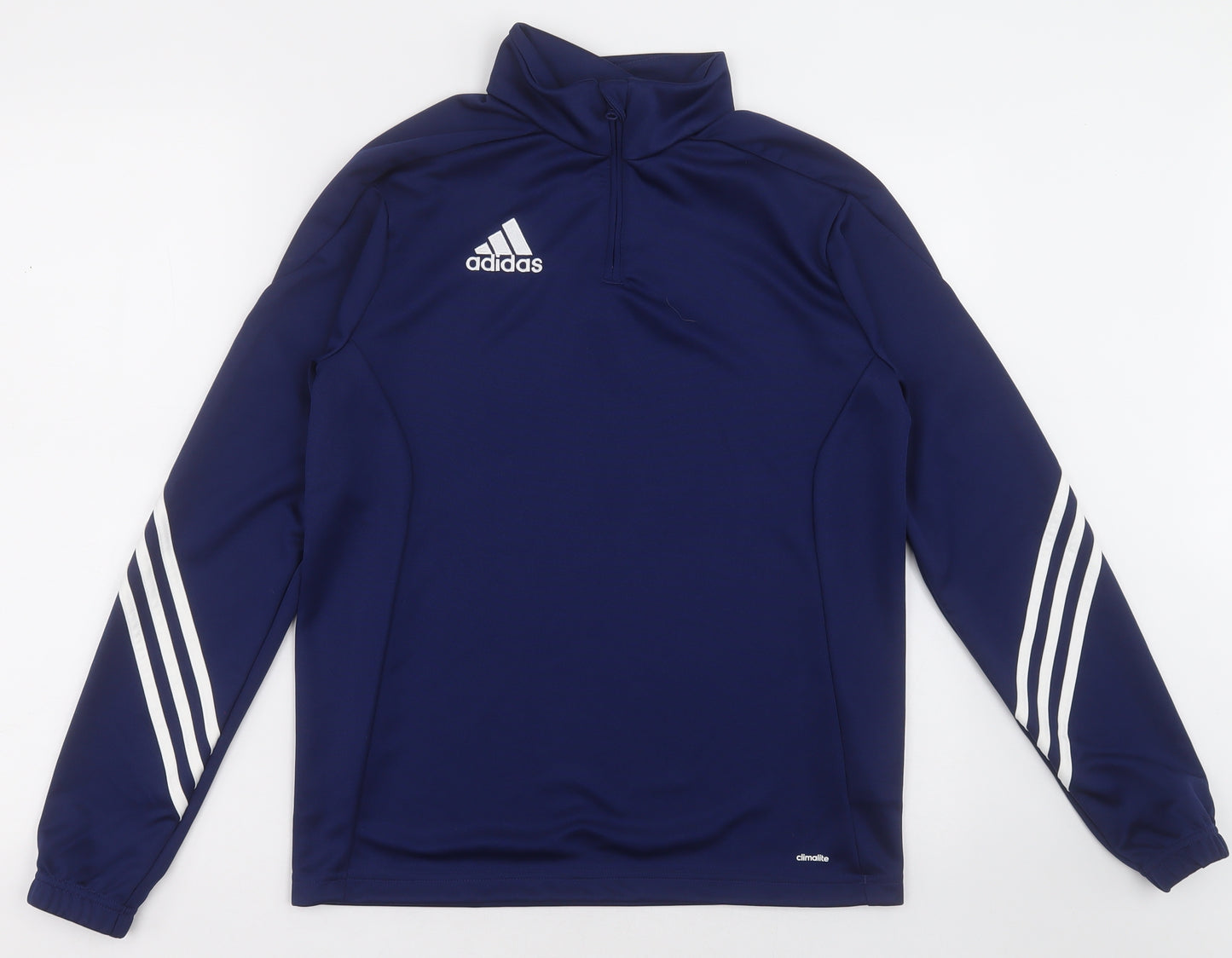 adidas Boys Blue Striped Polyester Pullover Sweatshirt Size 14-15 Years  Zip