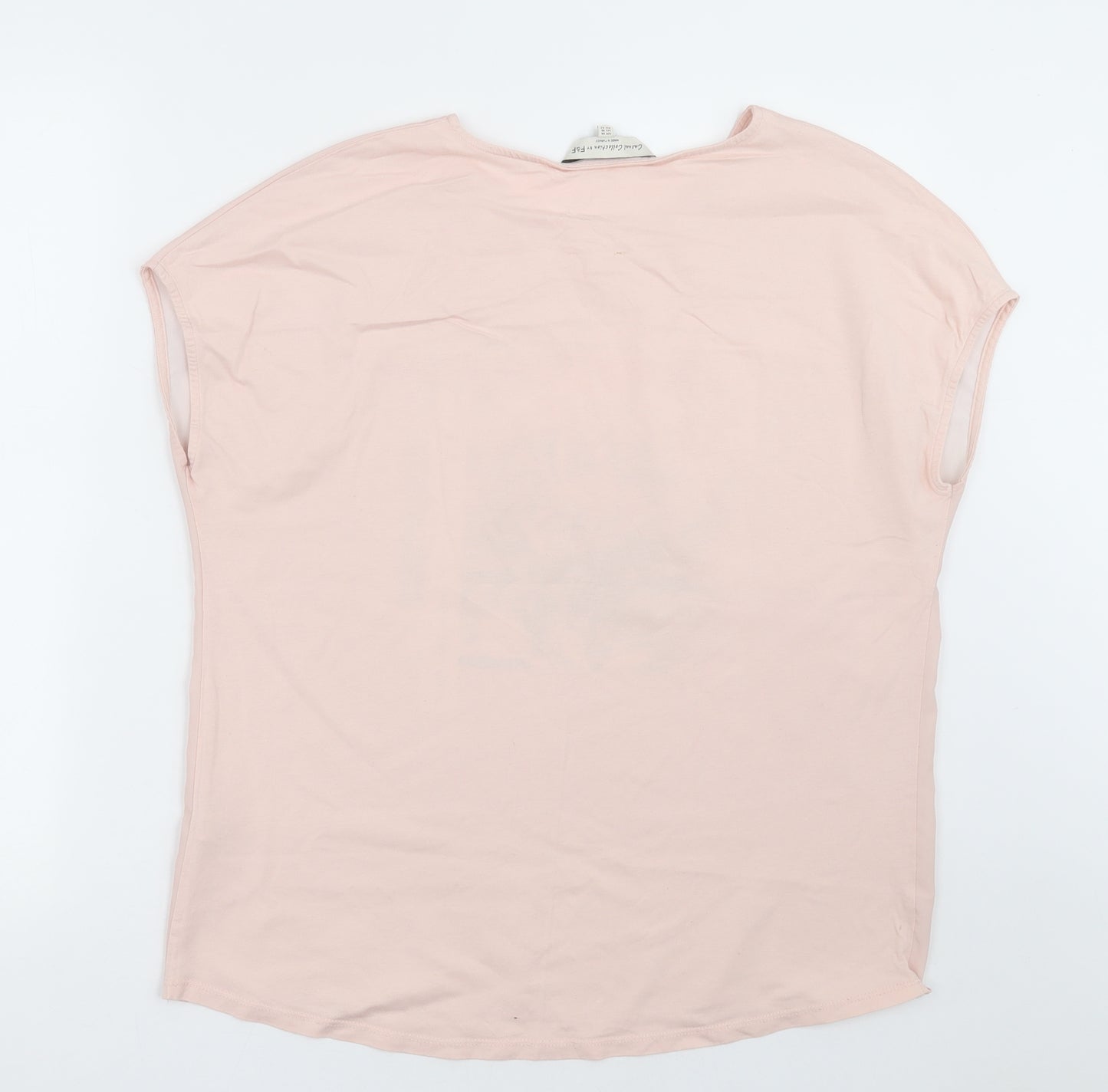 F&F Womens Pink  Cotton Basic T-Shirt Size 14 Crew Neck - focus on the good