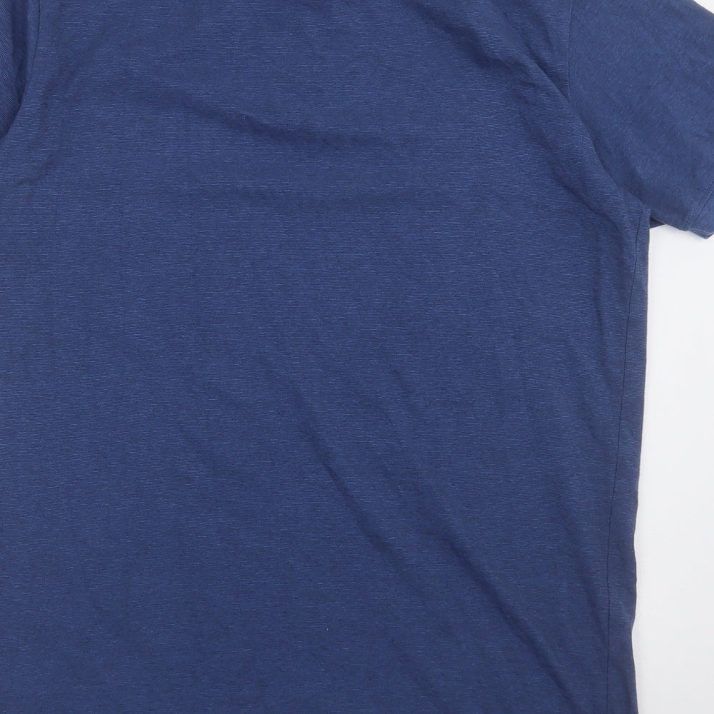 Dunnes Stores Mens Blue  Cotton  T-Shirt Size L Collared