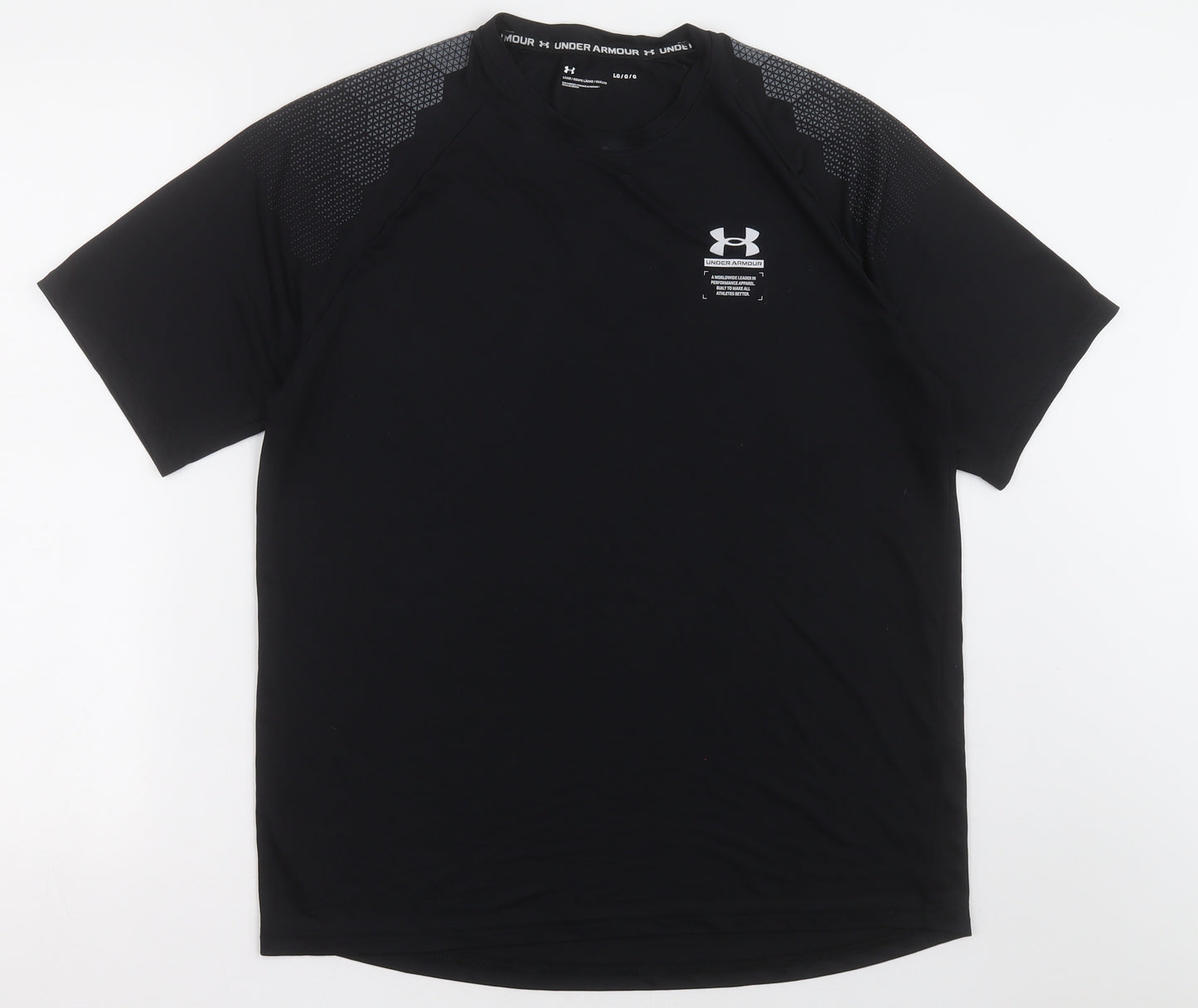 Under armour Mens Black  Polyester Basic T-Shirt Size L Crew Neck Pullover