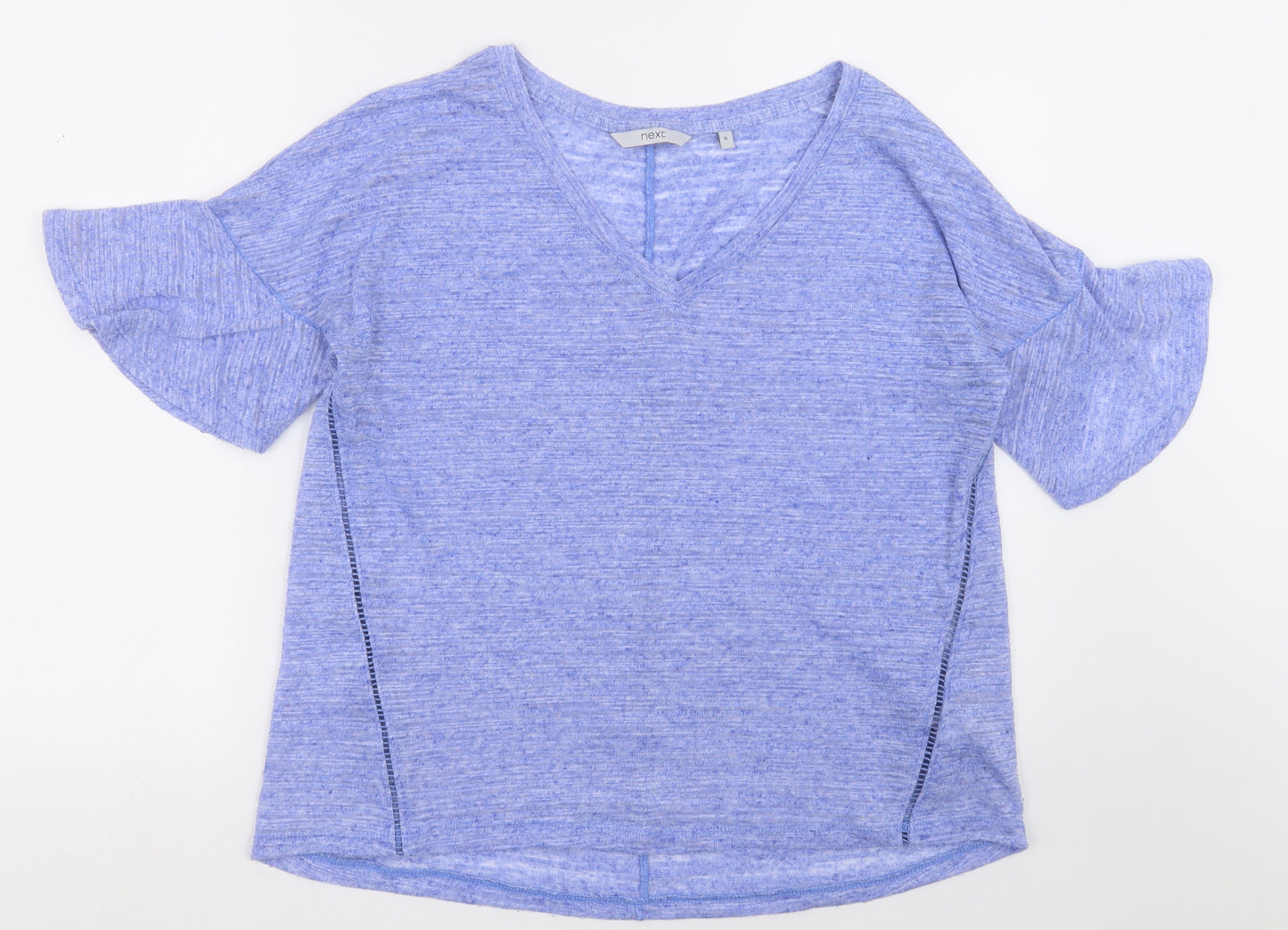 NEXT Womens Purple  Polyester Basic T-Shirt Size 16 V-Neck