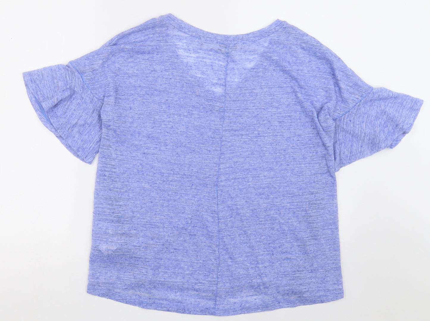 NEXT Womens Purple  Polyester Basic T-Shirt Size 16 V-Neck