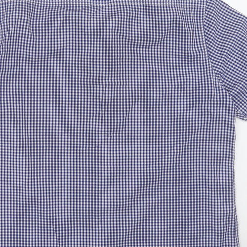 Mish Mash Mens Blue Check Cotton  Button-Up Size L Collared Button
