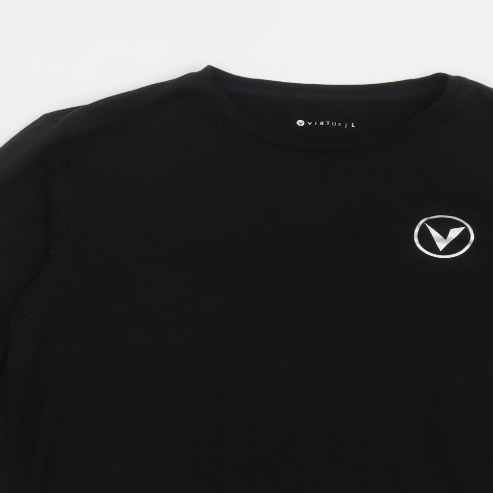 virtus Mens Black  Polyester Pullover Sweatshirt Size L