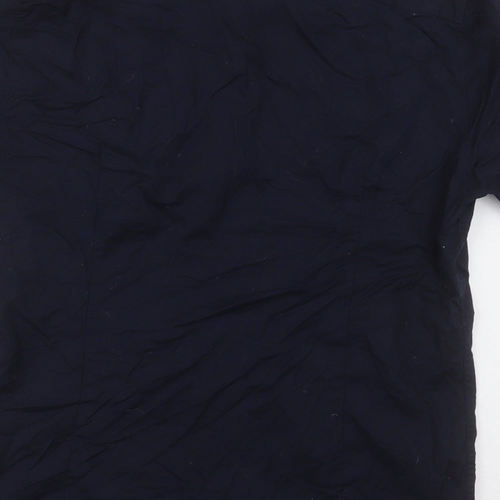 River Island Mens Blue  Cotton  Button-Up Size M Collared Button