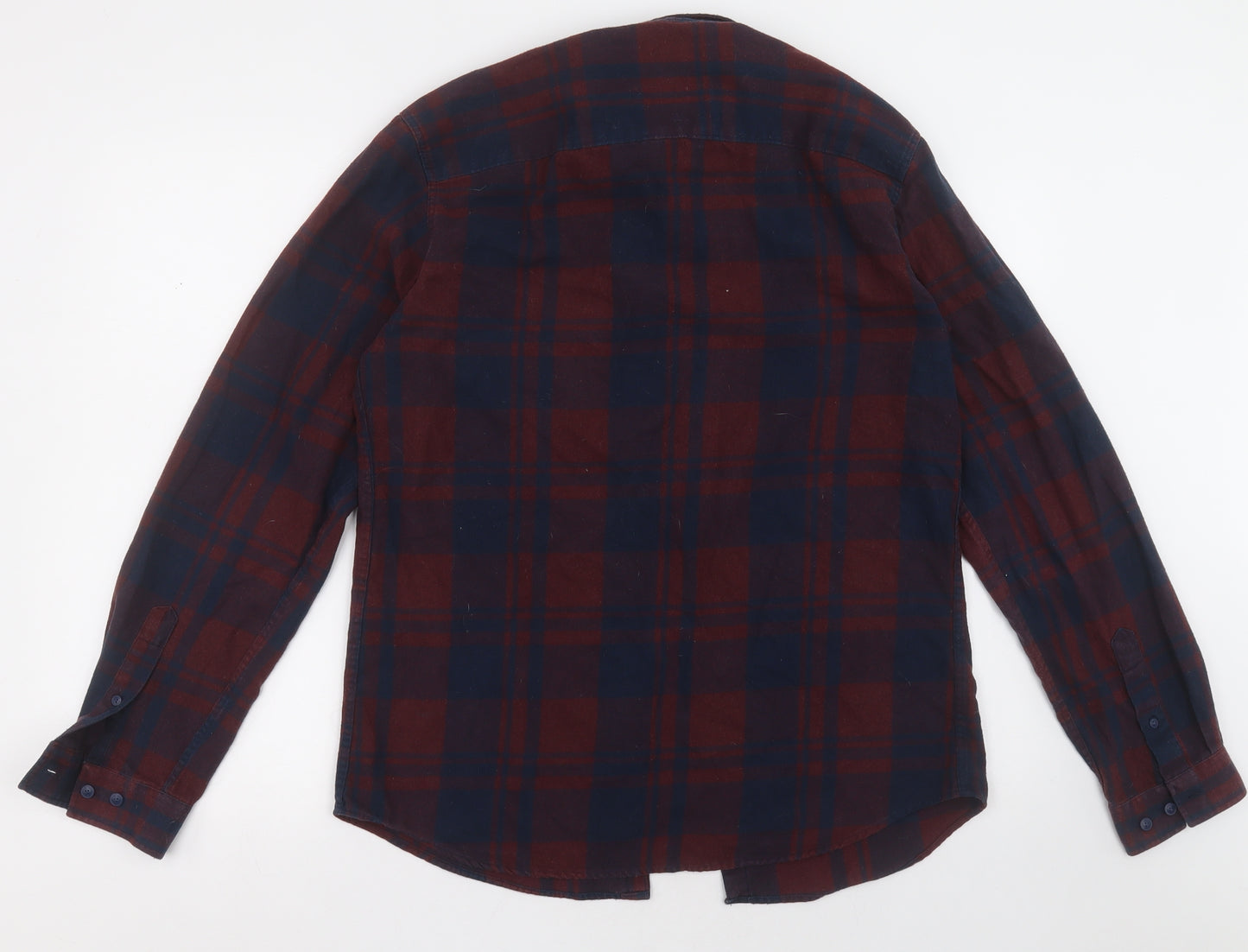 JACK & JONES Mens Red Check Cotton  Button-Up Size M Collared Button