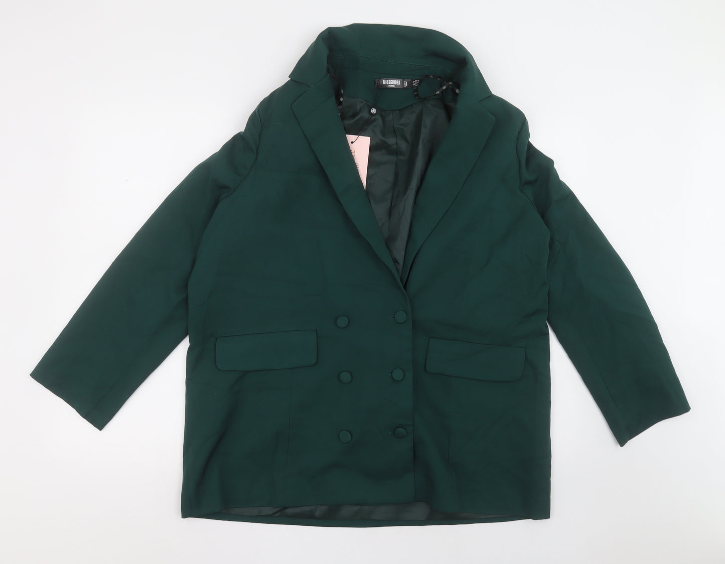 Missguided Womens Green   Jacket Blazer Size 10  Button