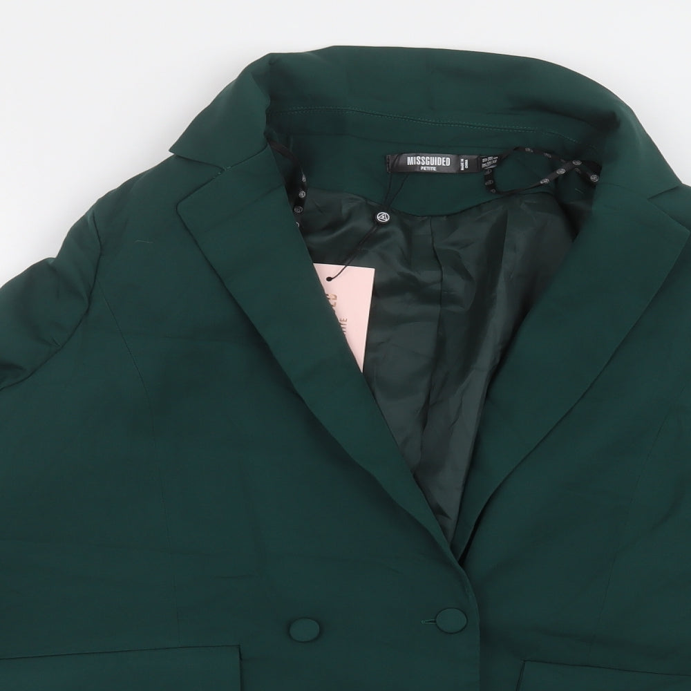 Missguided Womens Green   Jacket Blazer Size 10  Button
